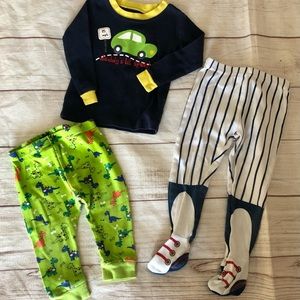 Bdl Of 3 PCs - 2 Pajama Bottoms & 1 PJ Top